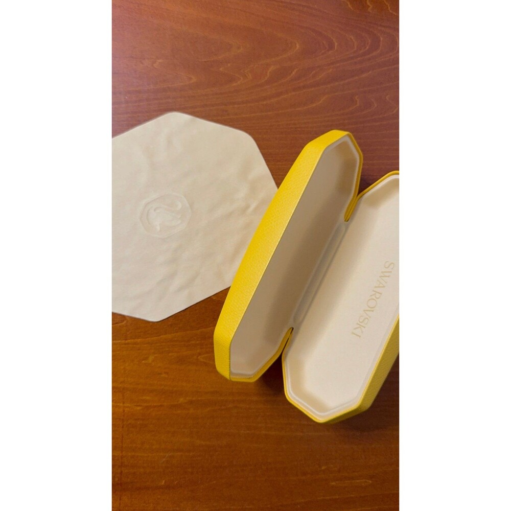 Swarovski Golden Yellow Eyeglasses Sunglasses Hard Case Clamshell.